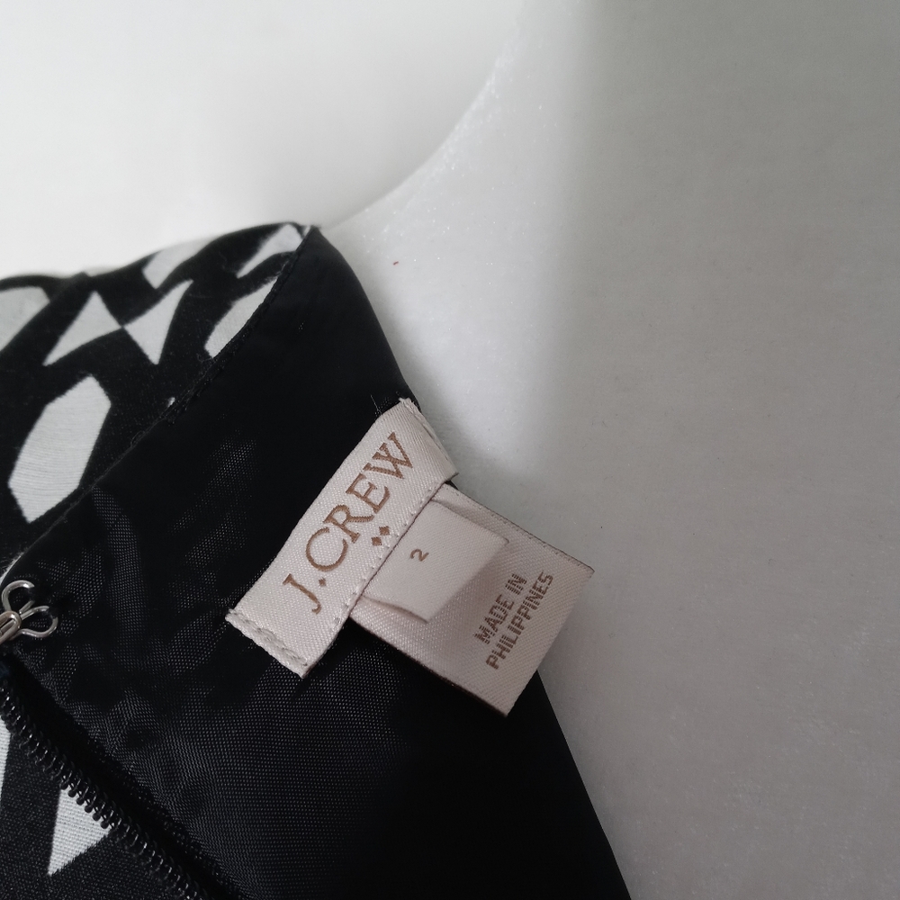J. Crew Women Dress Size 2 Jacquard Black & White - Picture 6 of 9